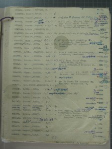 National War Archives, Kew, Nominal Roll Page