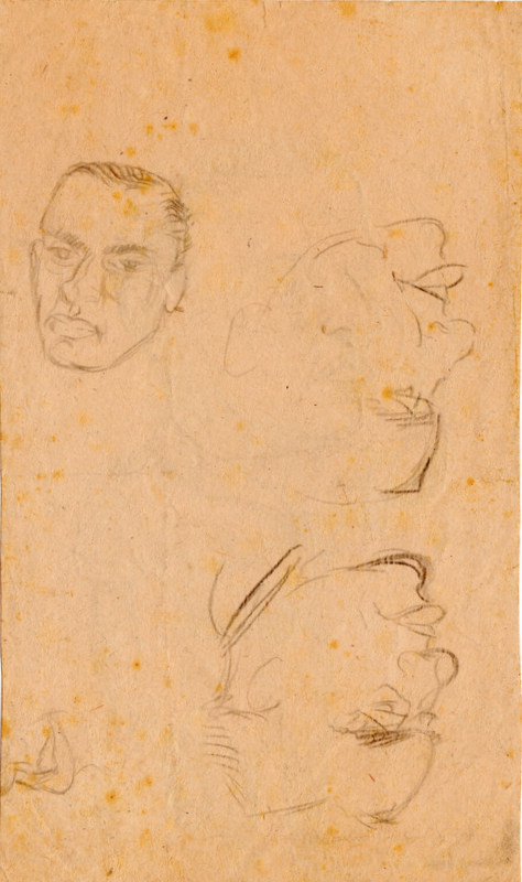 Mad Dogs, rear page, practice sketches, given to Lt J. Fitzgerald
