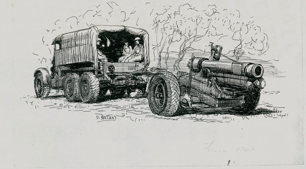 Truck & Gun (France 1940) Pen & Ink sketch